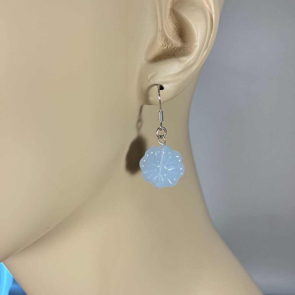 Handcrafted Czech Glass and Sterling Silver Earrings (5/8" Long)